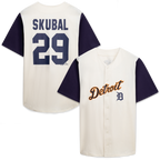 Detroit Tigers Profile Big & Tall Two-Color Fashion Jersey - Cream/Navy