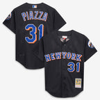Mike Piazza New York Mets Mitchell & Ness Cooperstown Collection 2000 Batting Practice Jersey - Black