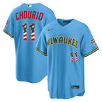 Jackson Chourio Milwaukee Brewers Nike USA 250 Fourth of July Road Stadium Jersey - Light Blue