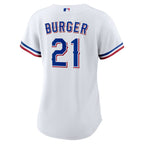 Jake Burger Texas Rangers Nike Women's Home Replica Jersey - White
