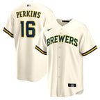 Blake Perkins Milwaukee Brewers Nike Home Replica Jersey - Cream