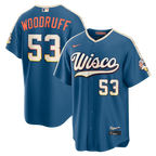 Brandon Woodruff Milwaukee Brewers Nike 2026 City Connect Stadium Jersey - Mineral Blue