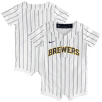 Milwaukee Brewers Nike Newborn & Infant Alternate Replica Romper Jersey - White