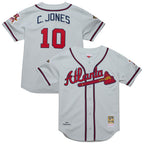 Chipper Jones Atlanta Braves Mitchell & Ness 1995 Throwback Authentic Jersey - Gray