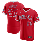 Mike Trout Los Angeles Angels Nike Alternate Authentic Sponsor Patch Jersey - Red