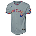 Francisco Lindor New York Mets Nike Youth Road Stadium Player Jersey - Gray