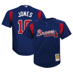 Chipper Jones Atlanta Braves Mitchell & Ness Youth Cooperstown Collection Mesh Batting Practice Jersey - Navy