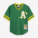 Rickey Henderson Athletics Mitchell & Ness Youth Cooperstown Collection Mesh Batting Practice Jersey - Green