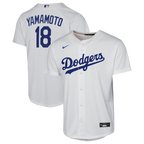 Yoshinobu Yamamoto Los Angeles Dodgers Nike Youth Home Baseline Jersey - White