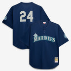 Seattle Mariners Mitchell & Ness Big & Tall Cooperstown Collection Mesh Batting Practice Jersey - Navy